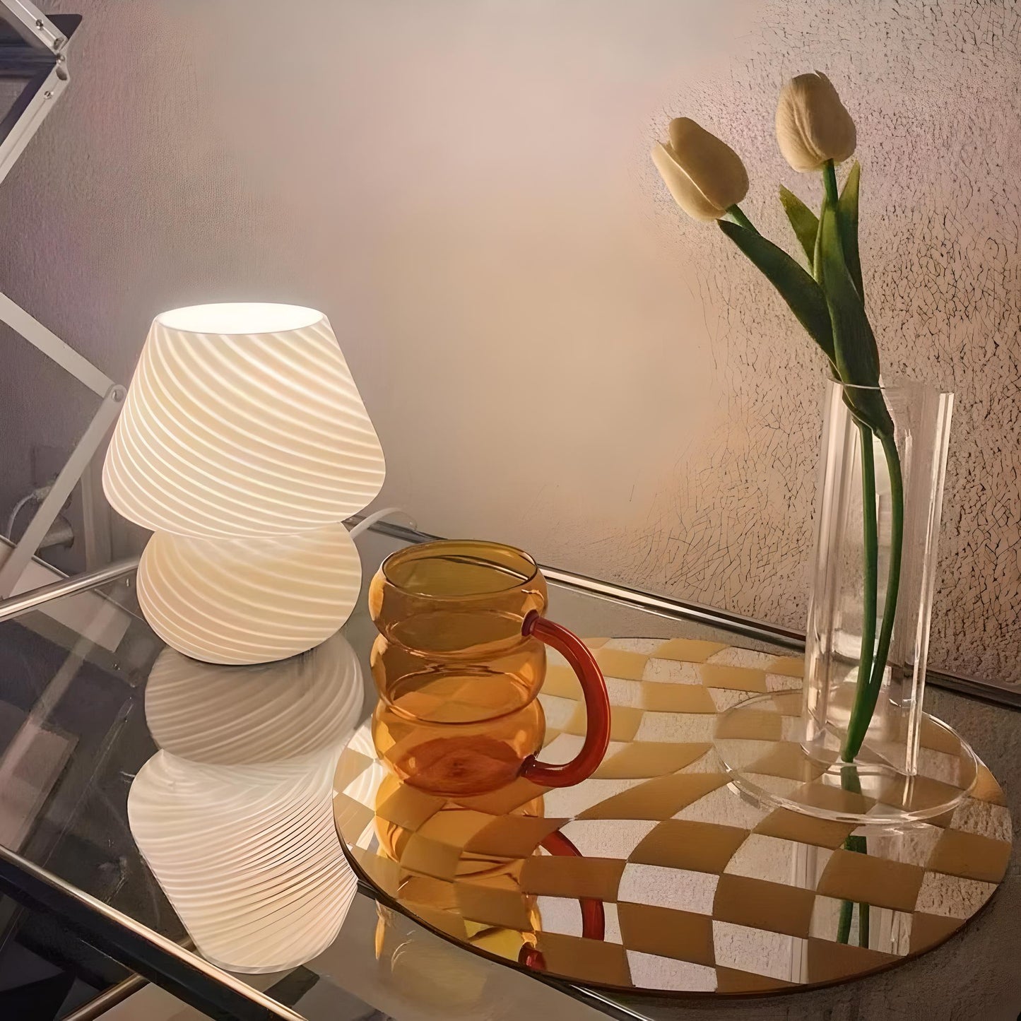 Rayado Buntglas Tischlampe
