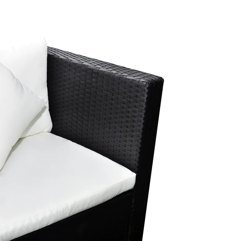 4-Tlg. Garten-Lounge-Set Mit Auflagen Poly Rattan