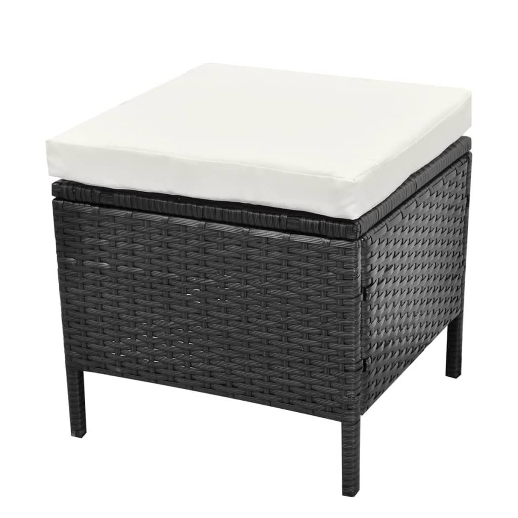 4-Tlg. Garten-Lounge-Set Mit Auflagen Poly Rattan