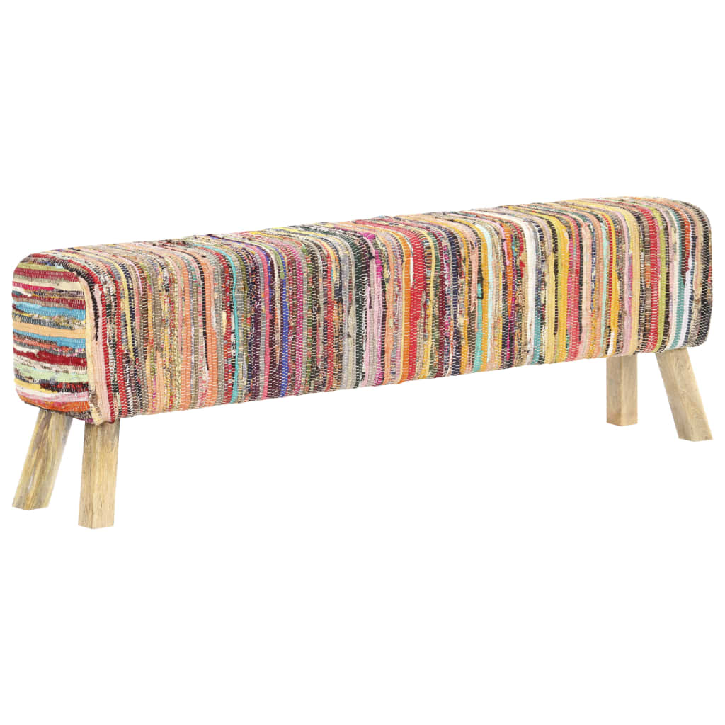 Bank 160 Cm Mehrfarbig Chindi-Stoff