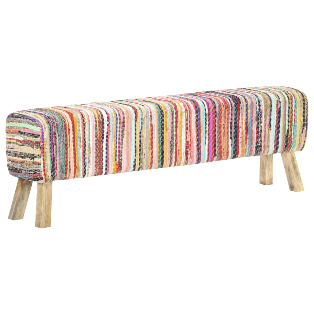 Bank 160 Cm Mehrfarbig Chindi-Stoff