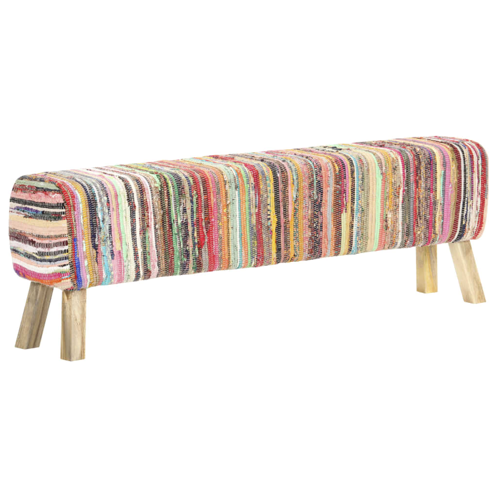 Bank 160 Cm Mehrfarbig Chindi-Stoff