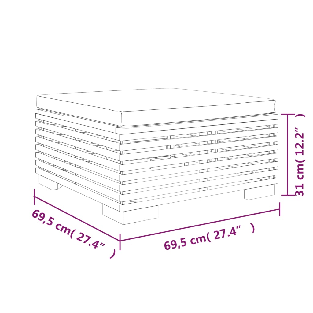 5-Tlg. Garten-Lounge-Set Mit Kissen Massivholz Teak