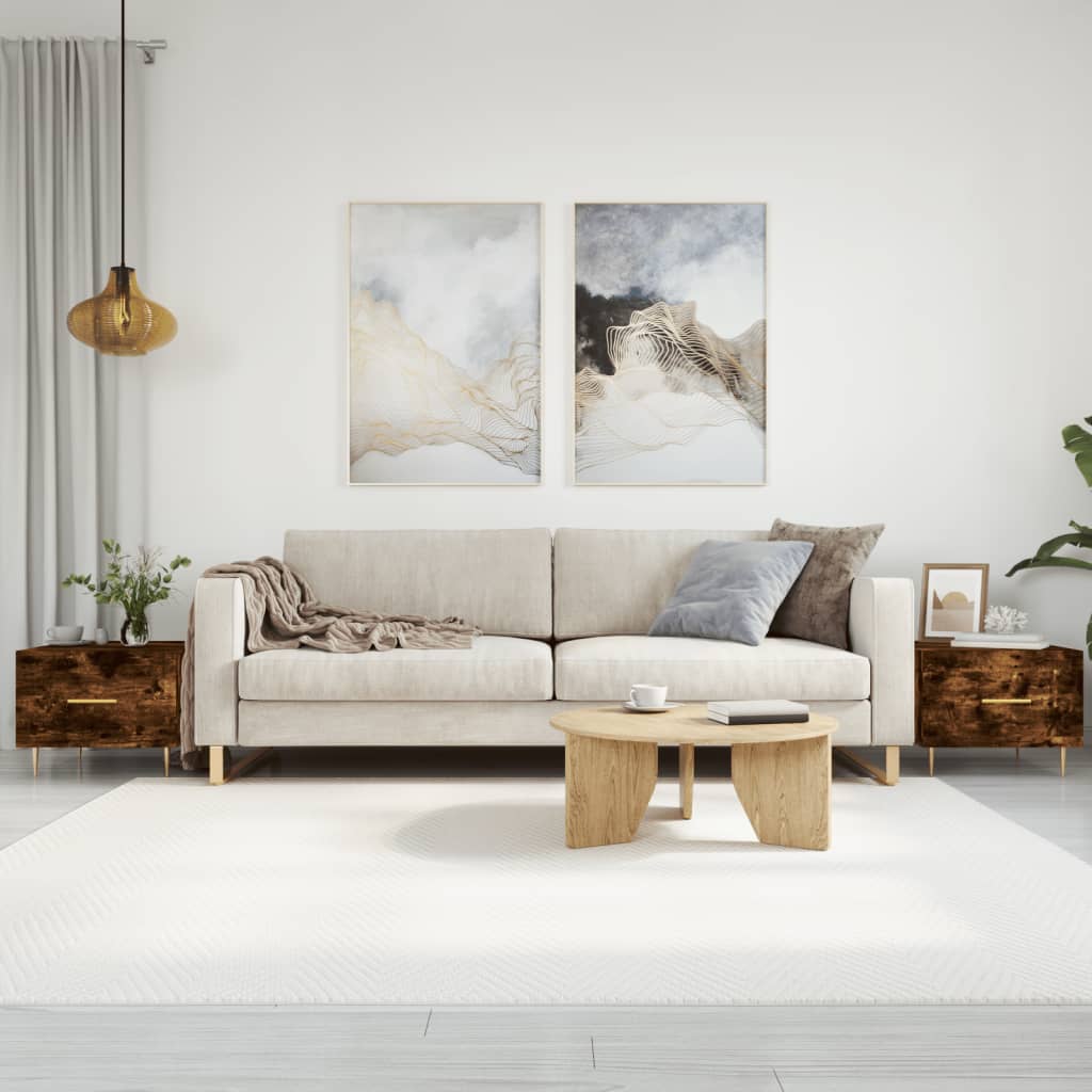 Couchtische 2 Stk. Braun Eichen-Optik 50X50X40 Cm Holzwerkstoff