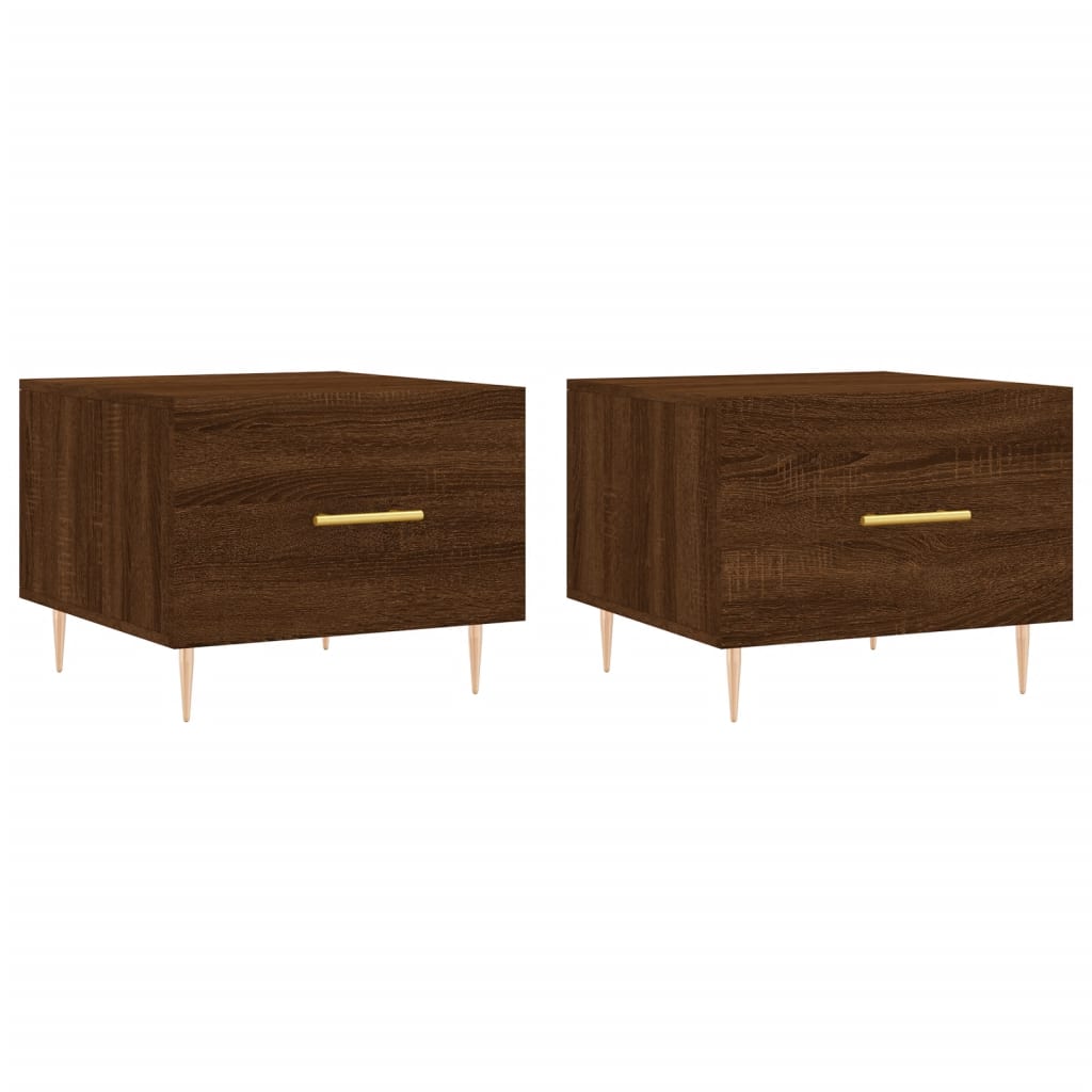 Couchtische 2 Stk. Braun Eichen-Optik 50X50X40 Cm Holzwerkstoff