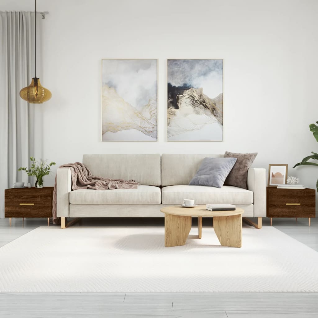 Couchtische 2 Stk. Braun Eichen-Optik 50X50X40 Cm Holzwerkstoff