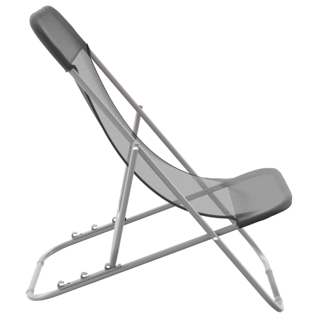 Strandstühle 2 Stk. Textilene & Pulverbeschichteter Stahl