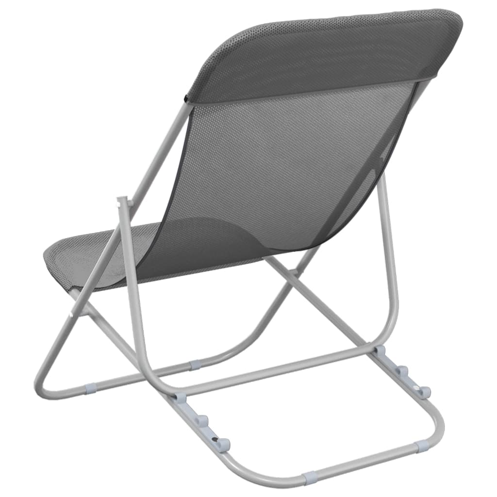Strandstühle 2 Stk. Textilene & Pulverbeschichteter Stahl