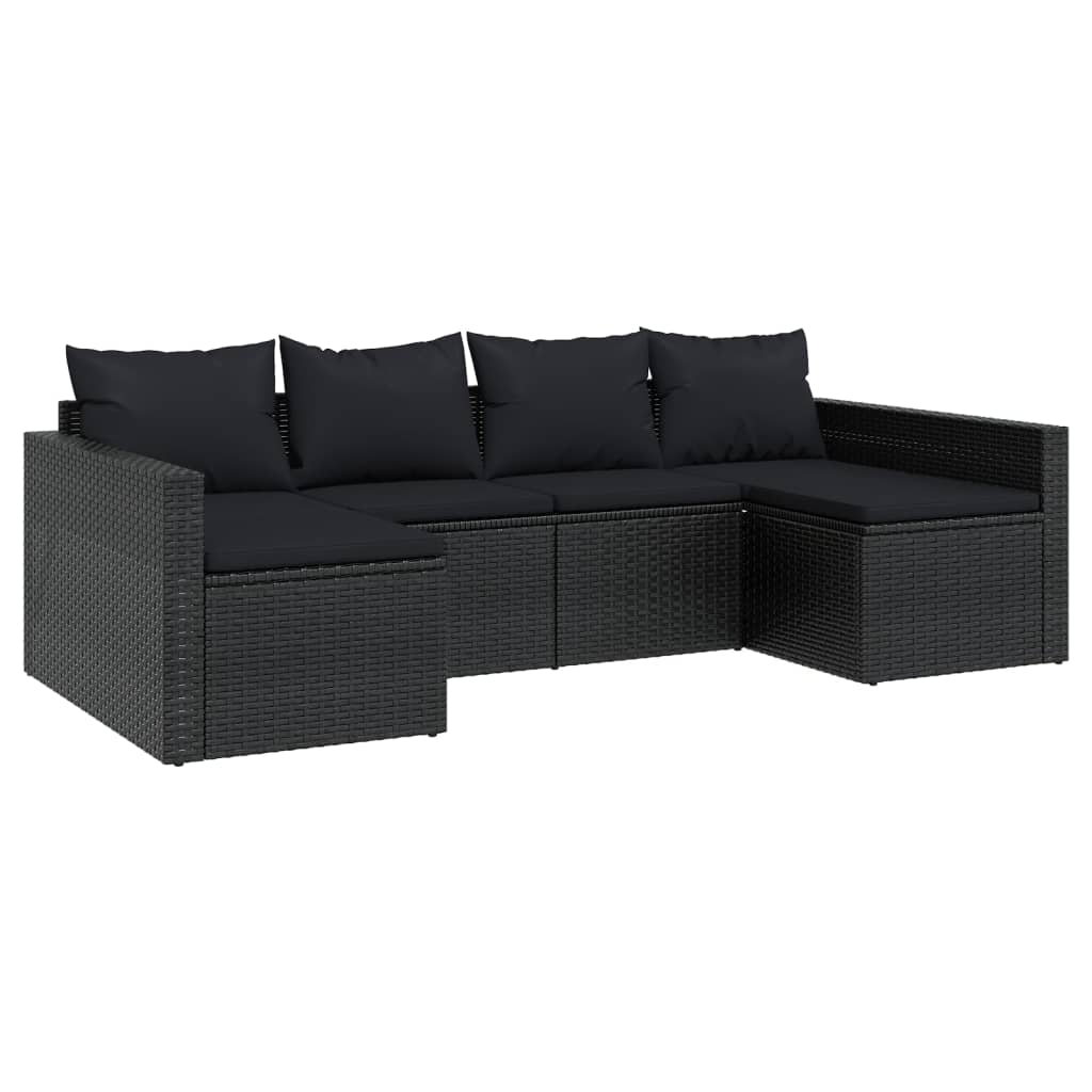 2-Tlg. Garten-Lounge-Set Mit Kissen Poly Rattan