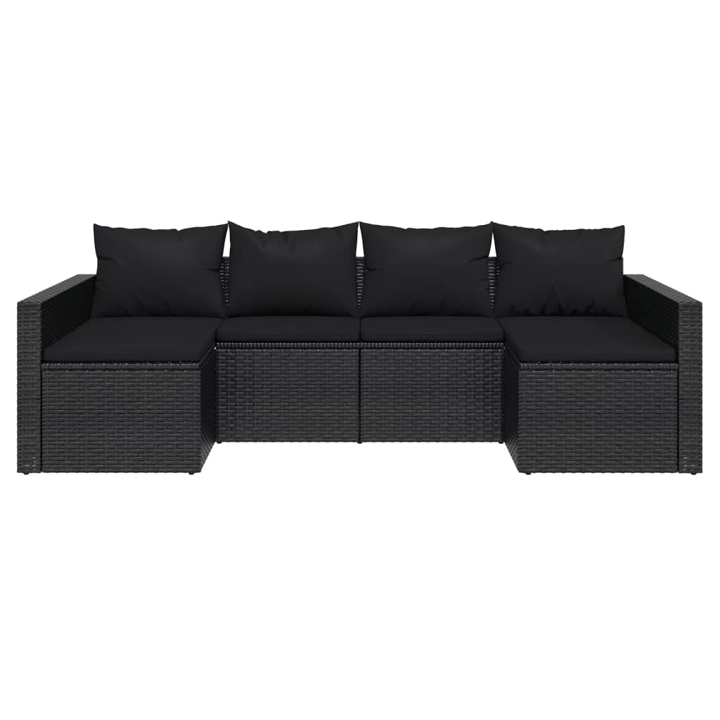 2-Tlg. Garten-Lounge-Set Mit Kissen Poly Rattan