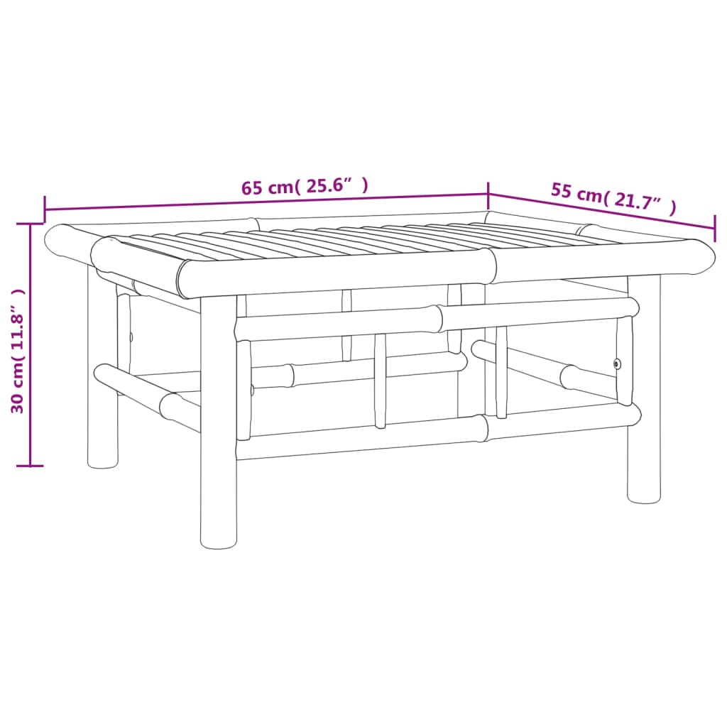 9-Tlg. Garten-Lounge-Set Mit Weißen Kissen Bambus