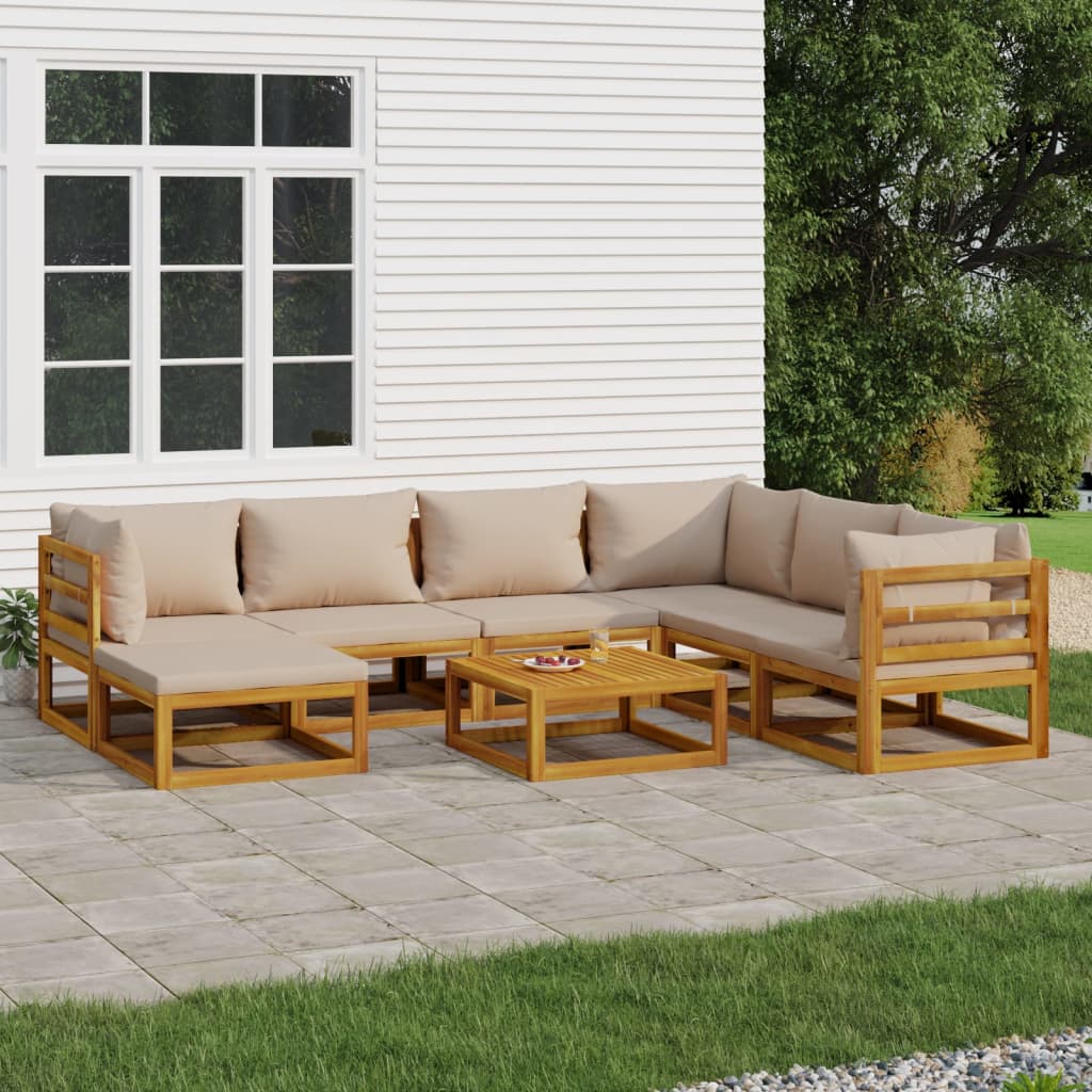 5-Tlg. Garten-Lounge-Set Mit En Kissen Massivholz