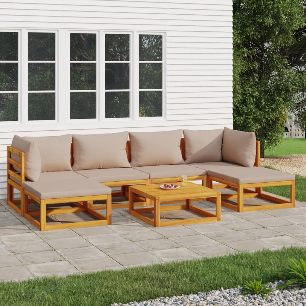 5-Tlg. Garten-Lounge-Set Mit En Kissen Massivholz