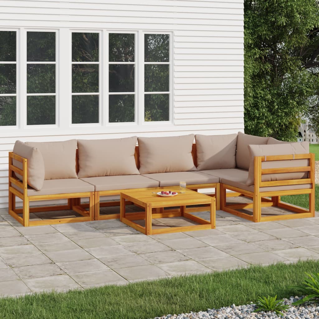 5-Tlg. Garten-Lounge-Set Mit En Kissen Massivholz