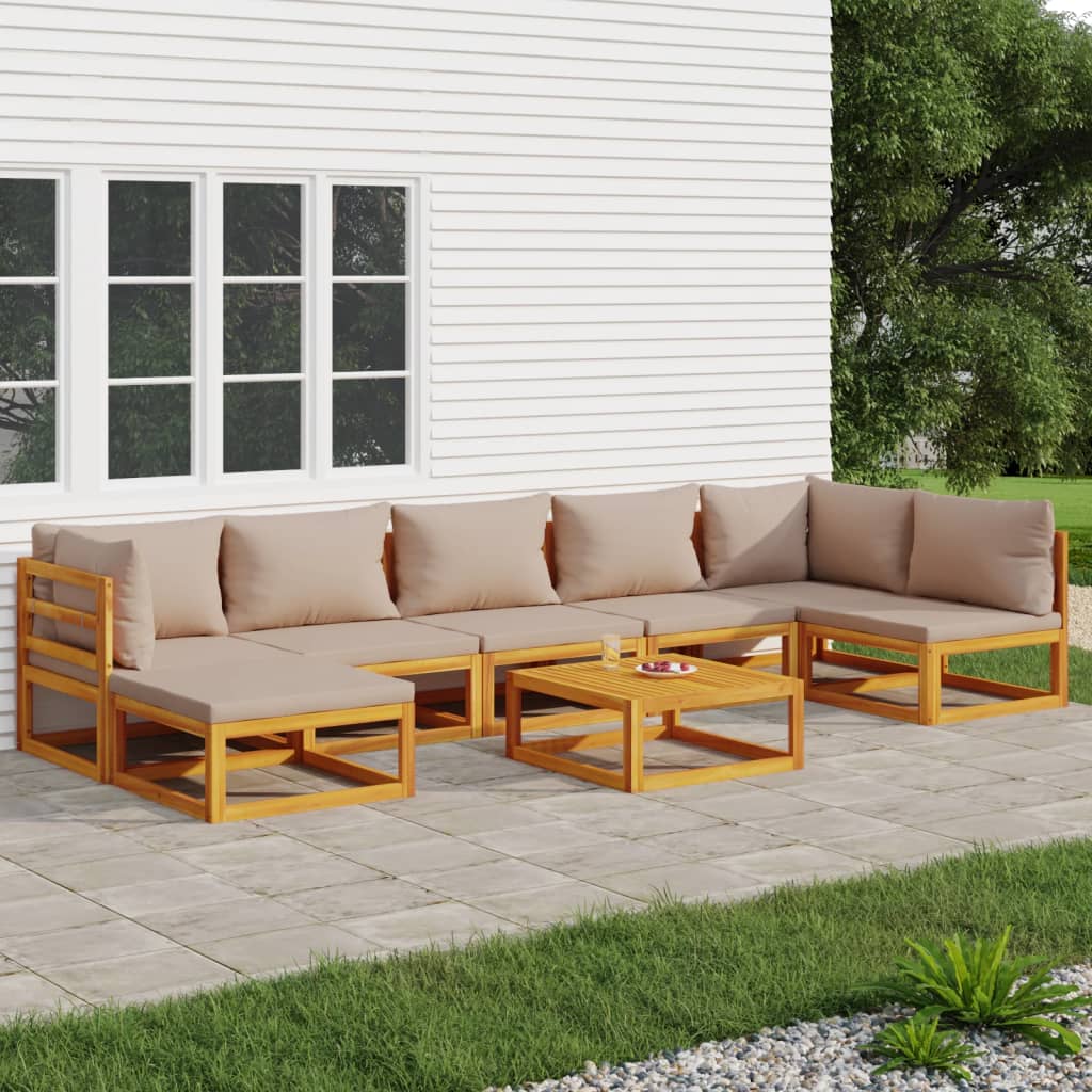 5-Tlg. Garten-Lounge-Set Mit En Kissen Massivholz