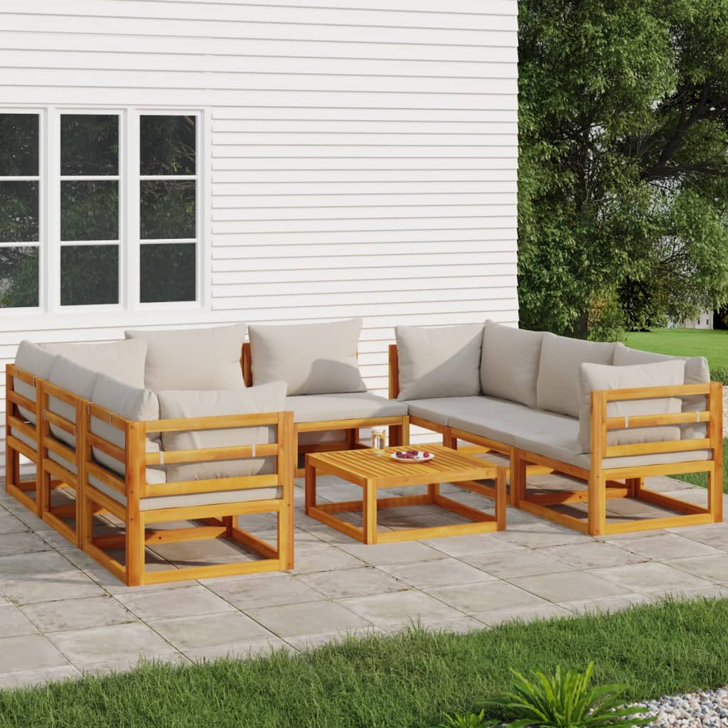 5-Tlg. Garten-Lounge-Set Mit En Kissen Massivholz