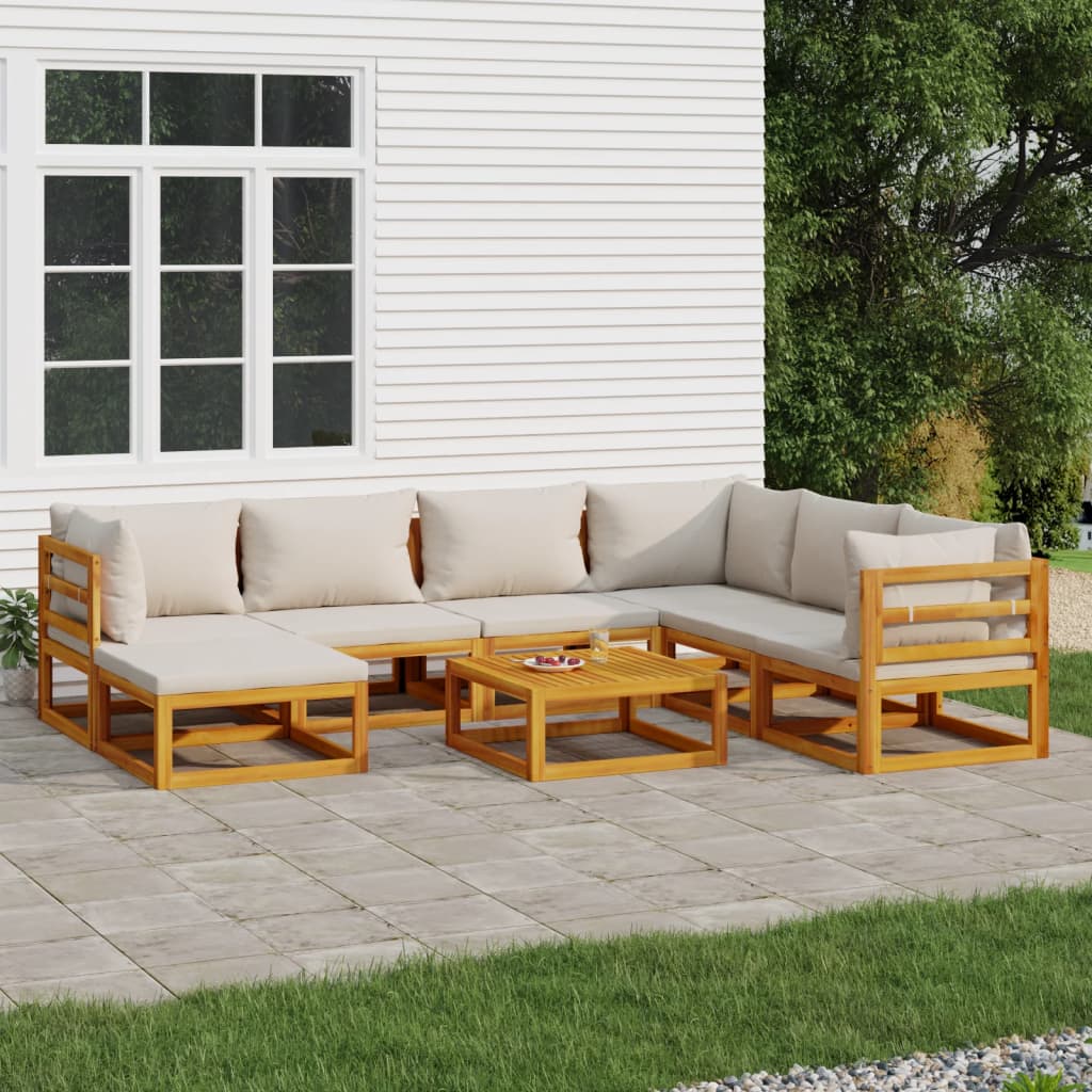 5-Tlg. Garten-Lounge-Set Mit En Kissen Massivholz