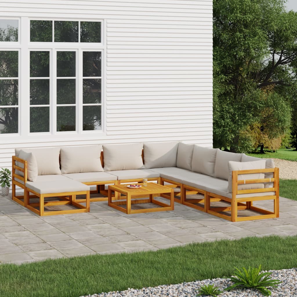 5-Tlg. Garten-Lounge-Set Mit En Kissen Massivholz