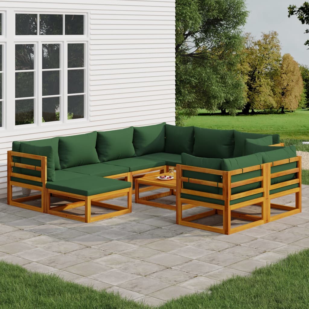 5-Tlg. Garten-Lounge-Set Mit En Kissen Massivholz