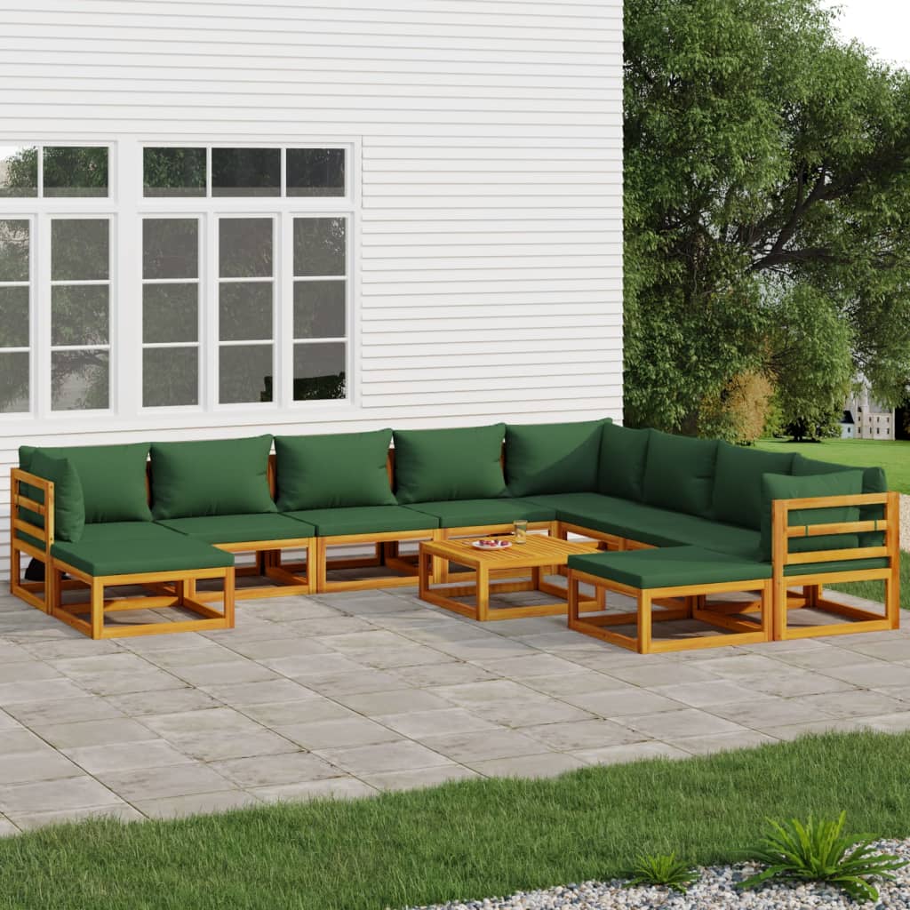 5-Tlg. Garten-Lounge-Set Mit En Kissen Massivholz