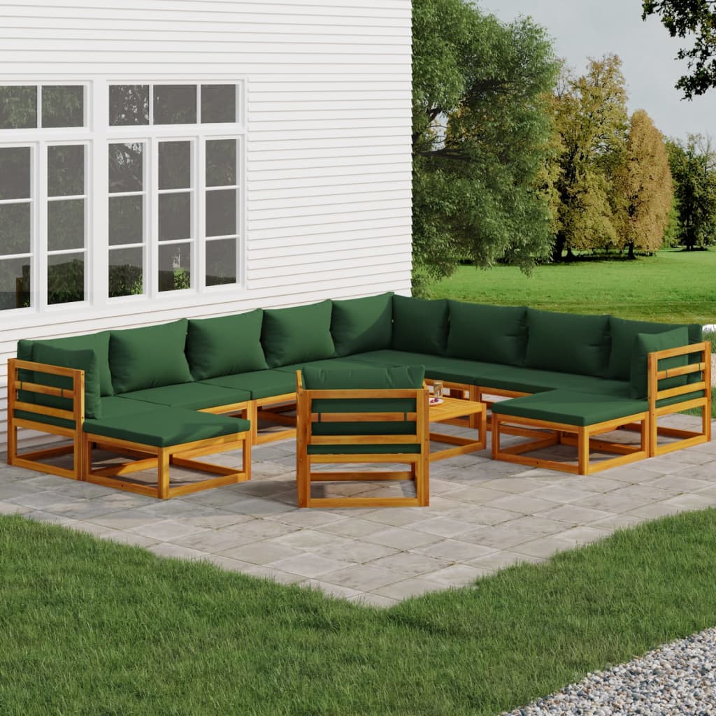 5-Tlg. Garten-Lounge-Set Mit En Kissen Massivholz