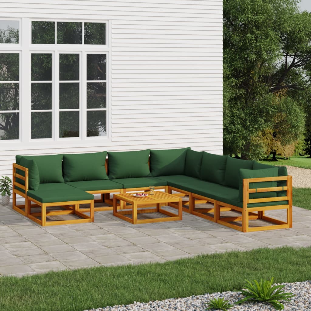 5-Tlg. Garten-Lounge-Set Mit En Kissen Massivholz