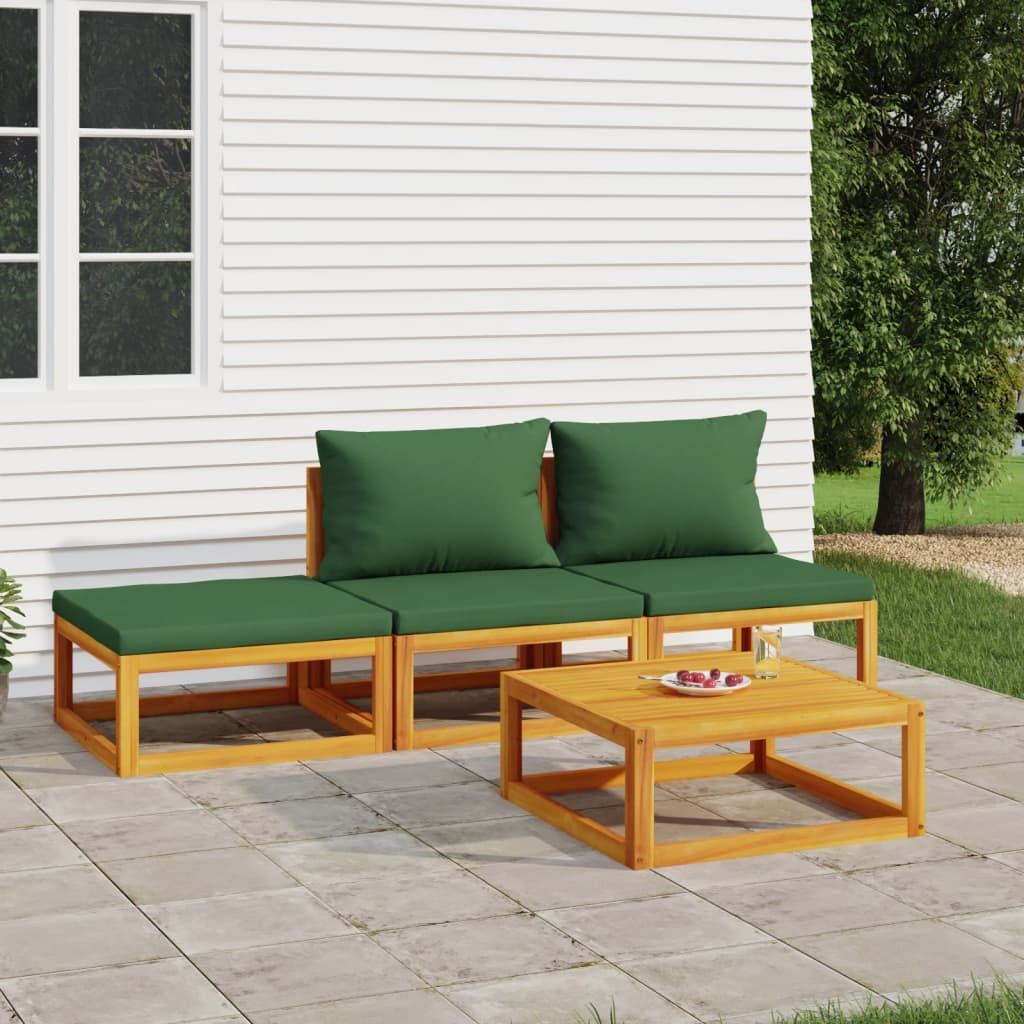 5-Tlg. Garten-Lounge-Set Mit En Kissen Massivholz