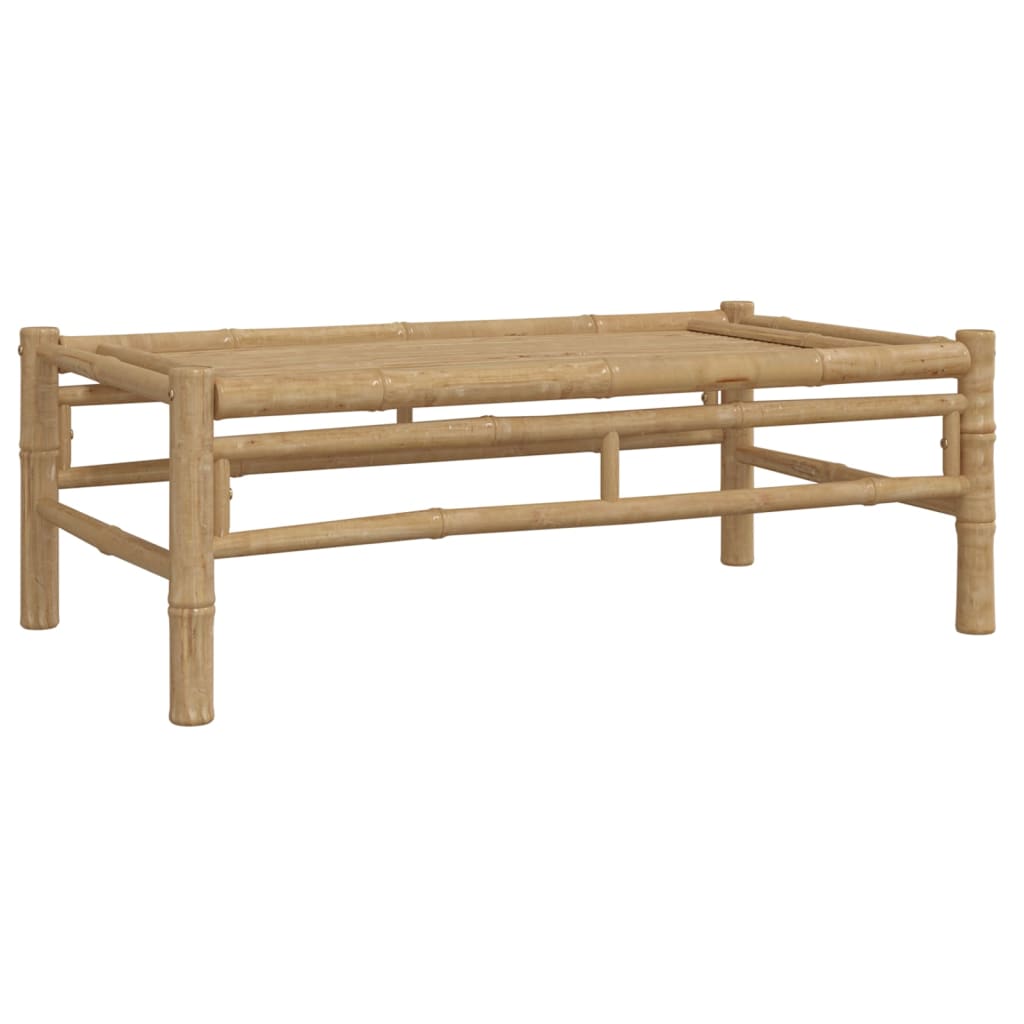5-Tlg. Garten-Lounge-Set Mit Weißen Kissen Bambus