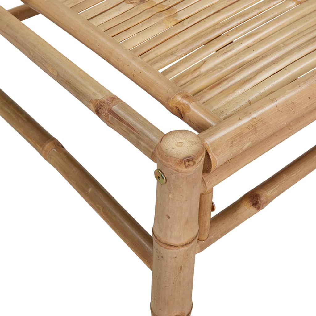 5-Tlg. Garten-Lounge-Set Mit Weißen Kissen Bambus