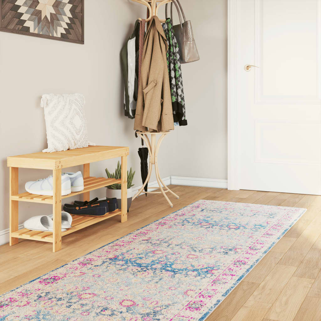 Teppich Waschbar Mehrfarbig Rutschfest Blau Und Rosa