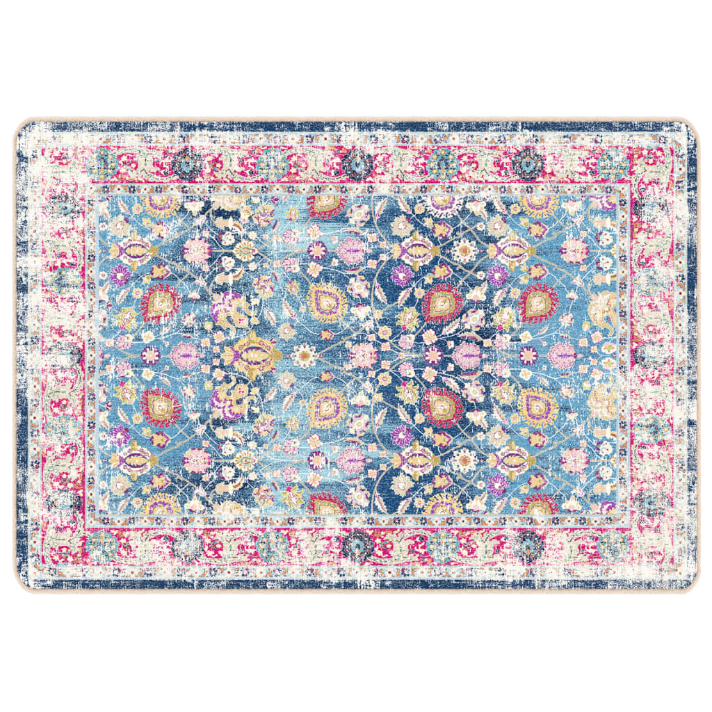 Teppich Waschbar Mehrfarbig Rutschfest Blau Und Rosa