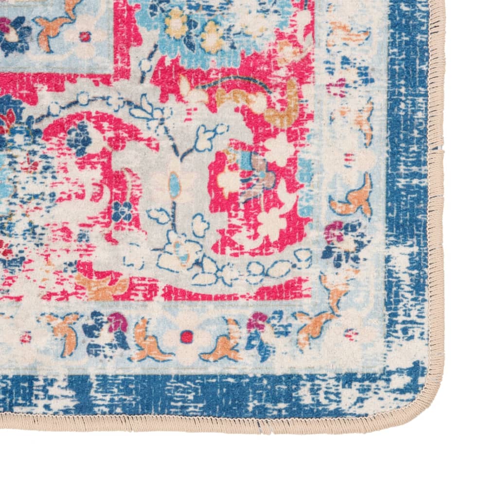 Teppich Waschbar Mehrfarbig Rutschfest Blau Und Rosa