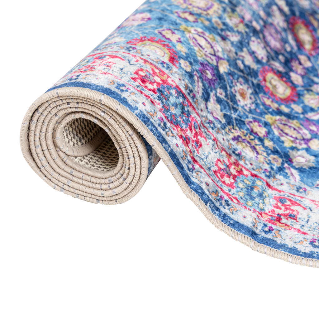 Teppich Waschbar Mehrfarbig Rutschfest Blau Und Rosa