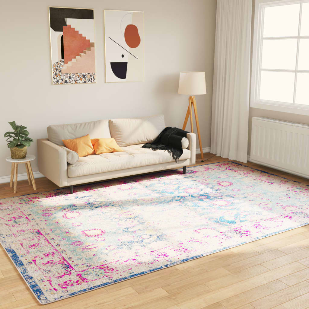 Teppich Waschbar Mehrfarbig Rutschfest Blau Und Rosa