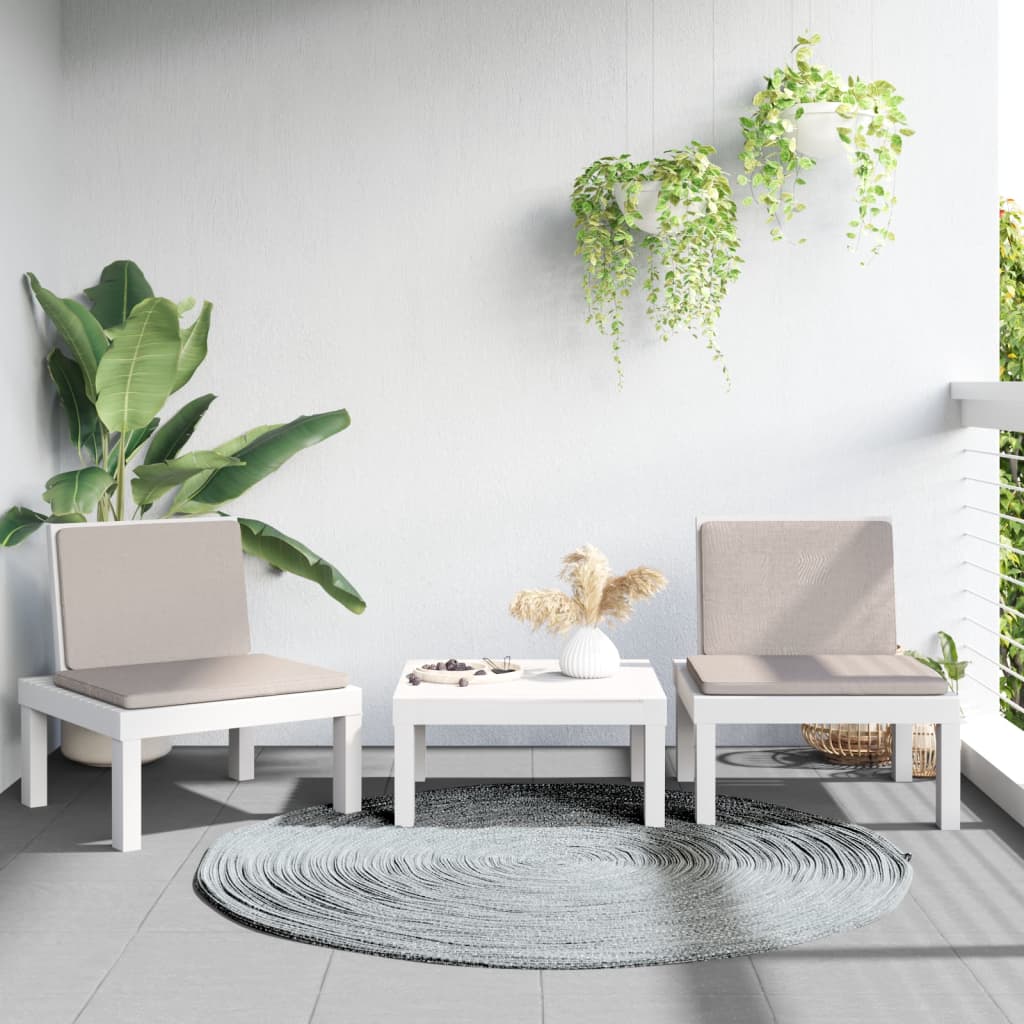 3-Tlg. Garten-Lounge-Set Mit Kissen Pp