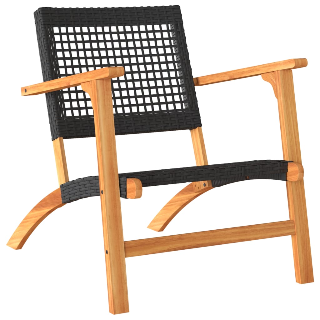 3-Tlg. Bistro-Set Poly Rattan Und Massivholz Akazie