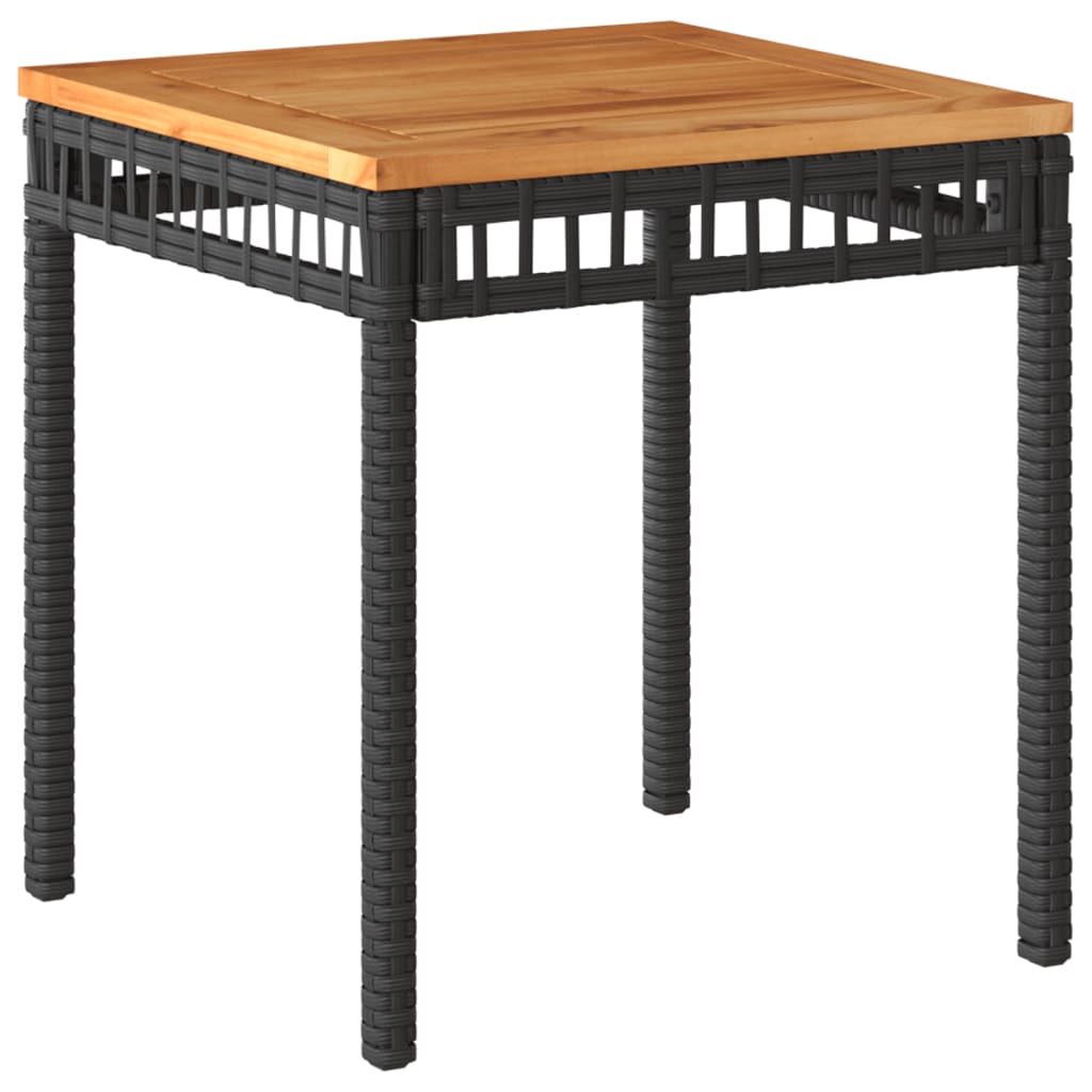 3-Tlg. Bistro-Set Poly Rattan Und Massivholz Akazie