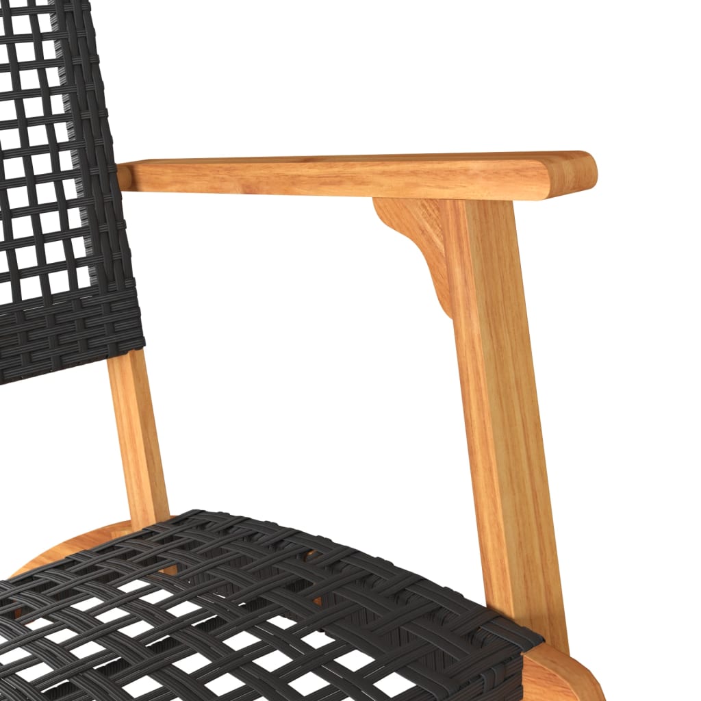 3-Tlg. Bistro-Set Poly Rattan Und Massivholz Akazie