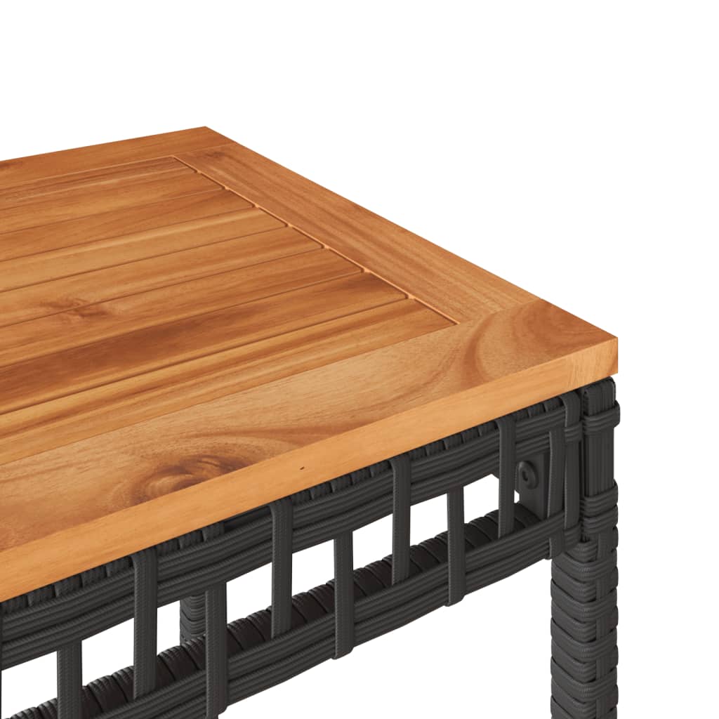 3-Tlg. Bistro-Set Poly Rattan Und Massivholz Akazie