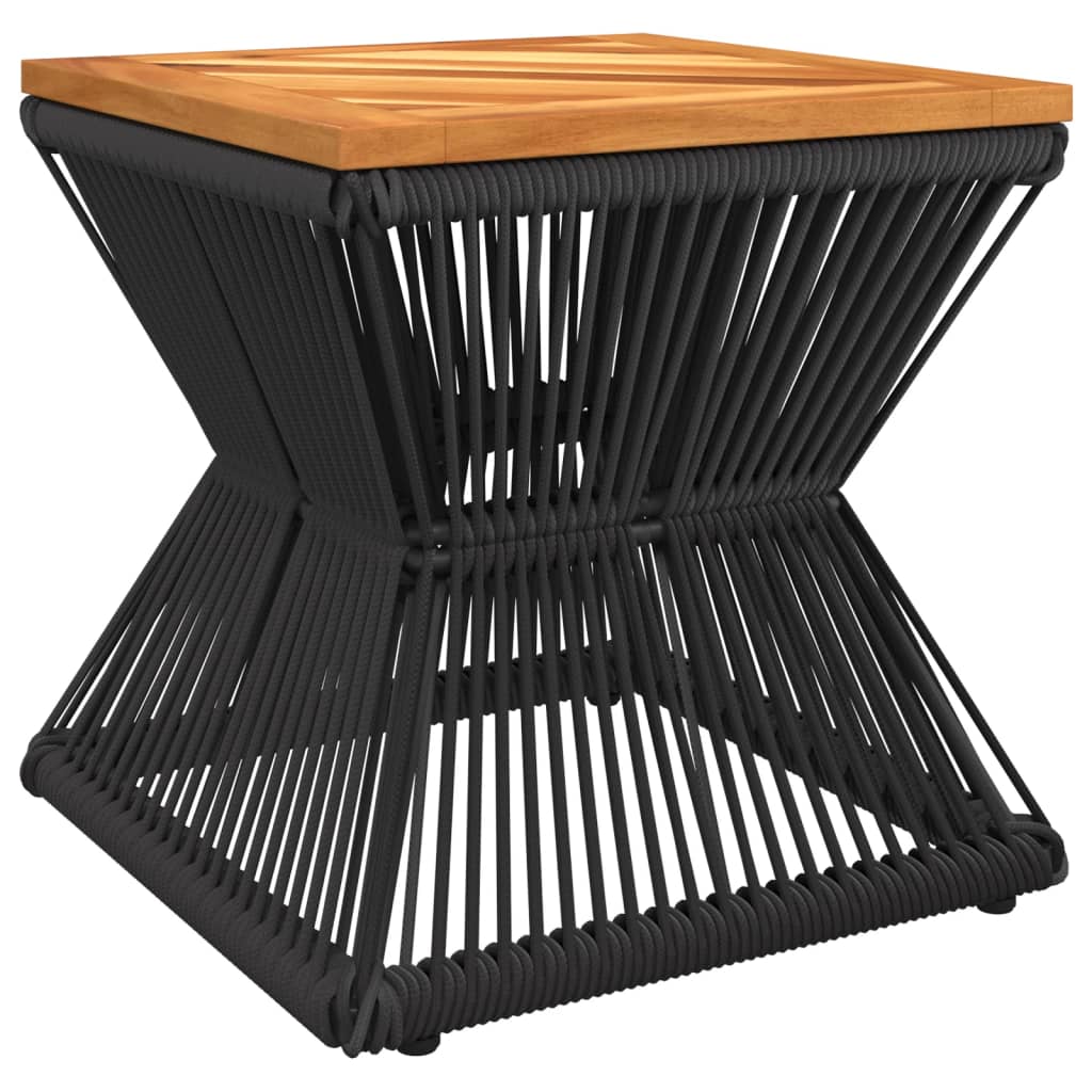 Couchtisch Mit Drahtgestell Schwarz 38X38X38 Cm Akazienholz