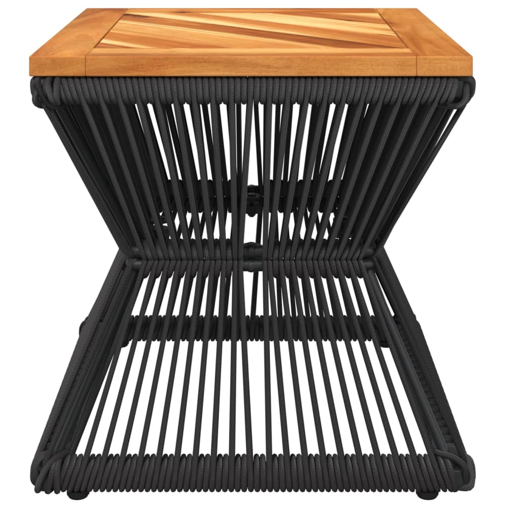 Couchtisch Mit Drahtgestell Schwarz 38X38X38 Cm Akazienholz
