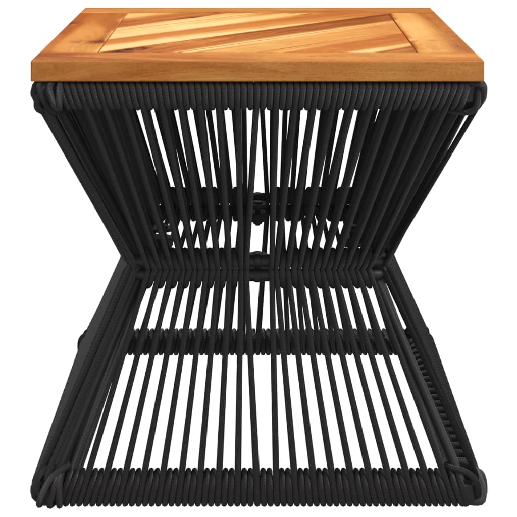 Couchtisch Mit Drahtgestell Schwarz 38X38X38 Cm Akazienholz