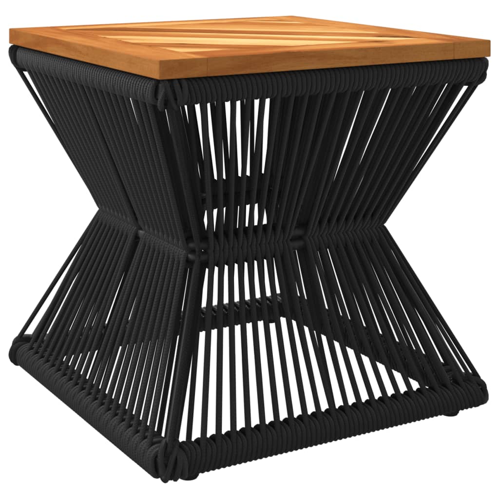 Couchtisch Mit Drahtgestell Schwarz 38X38X38 Cm Akazienholz