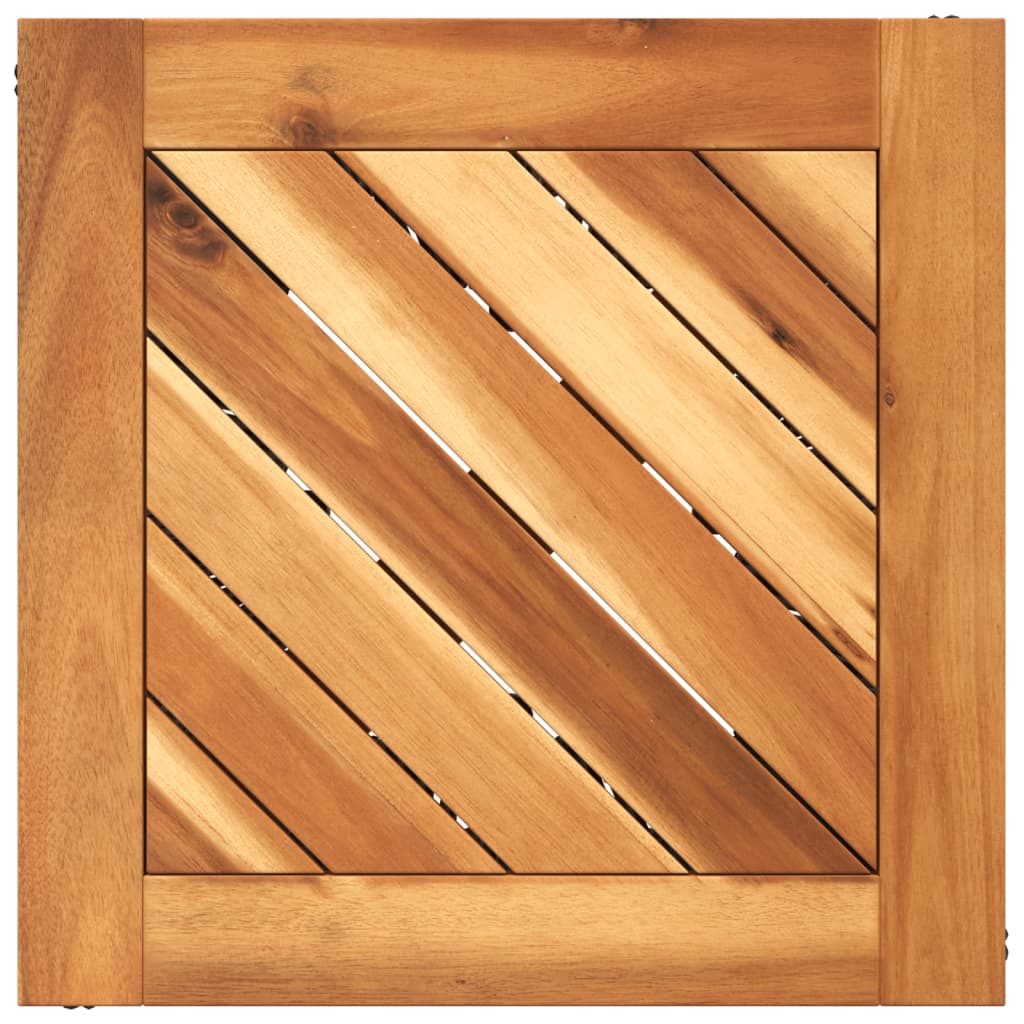 Couchtisch Mit Drahtgestell Schwarz 38X38X38 Cm Akazienholz