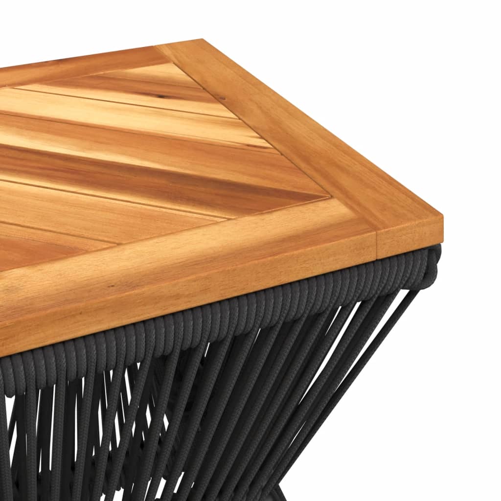 Couchtisch Mit Drahtgestell Schwarz 38X38X38 Cm Akazienholz
