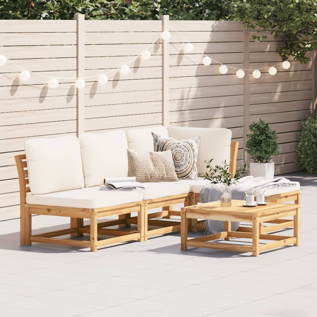 3-Tlg. Garten-Lounge-Set Mit Kissen Massivholz Akazie
