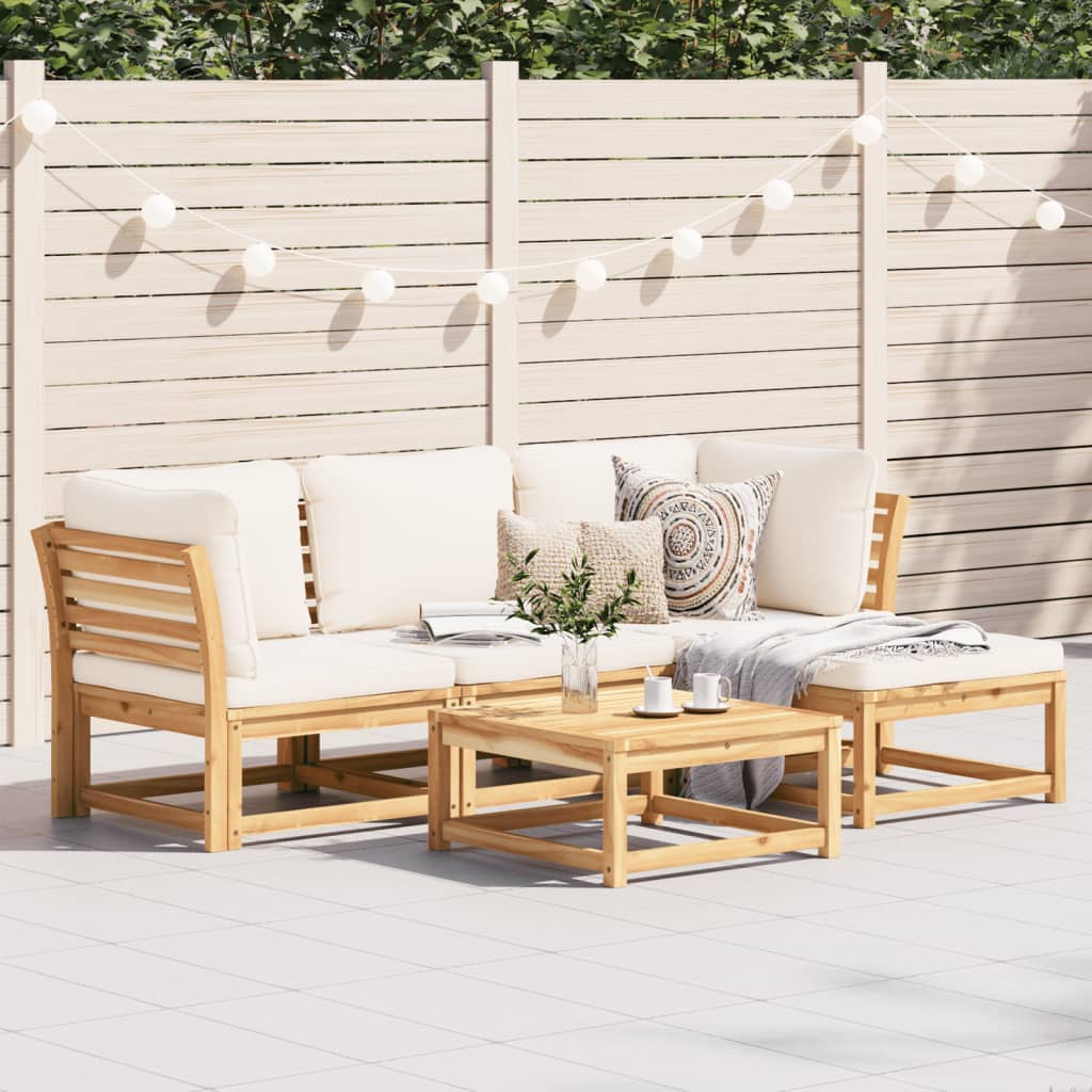 3-Tlg. Garten-Lounge-Set Mit Kissen Massivholz Akazie