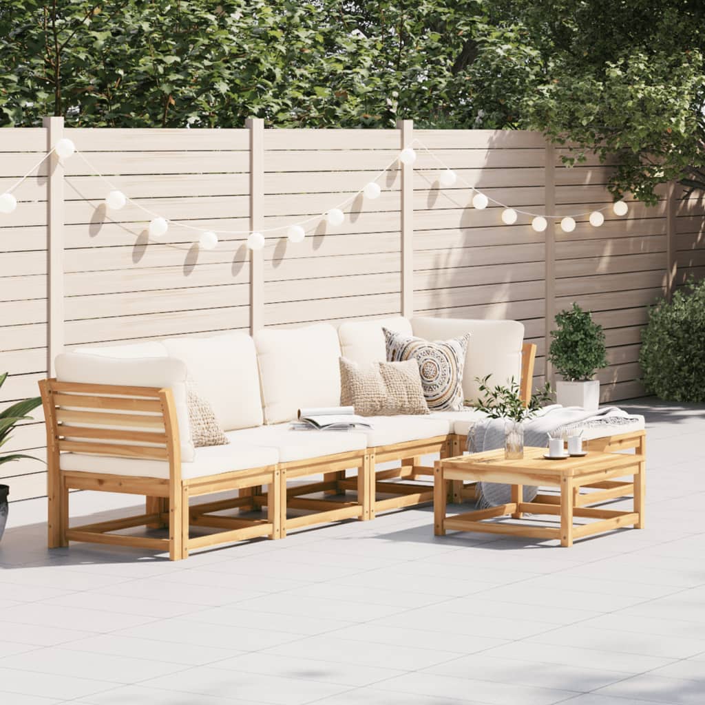 3-Tlg. Garten-Lounge-Set Mit Kissen Massivholz Akazie