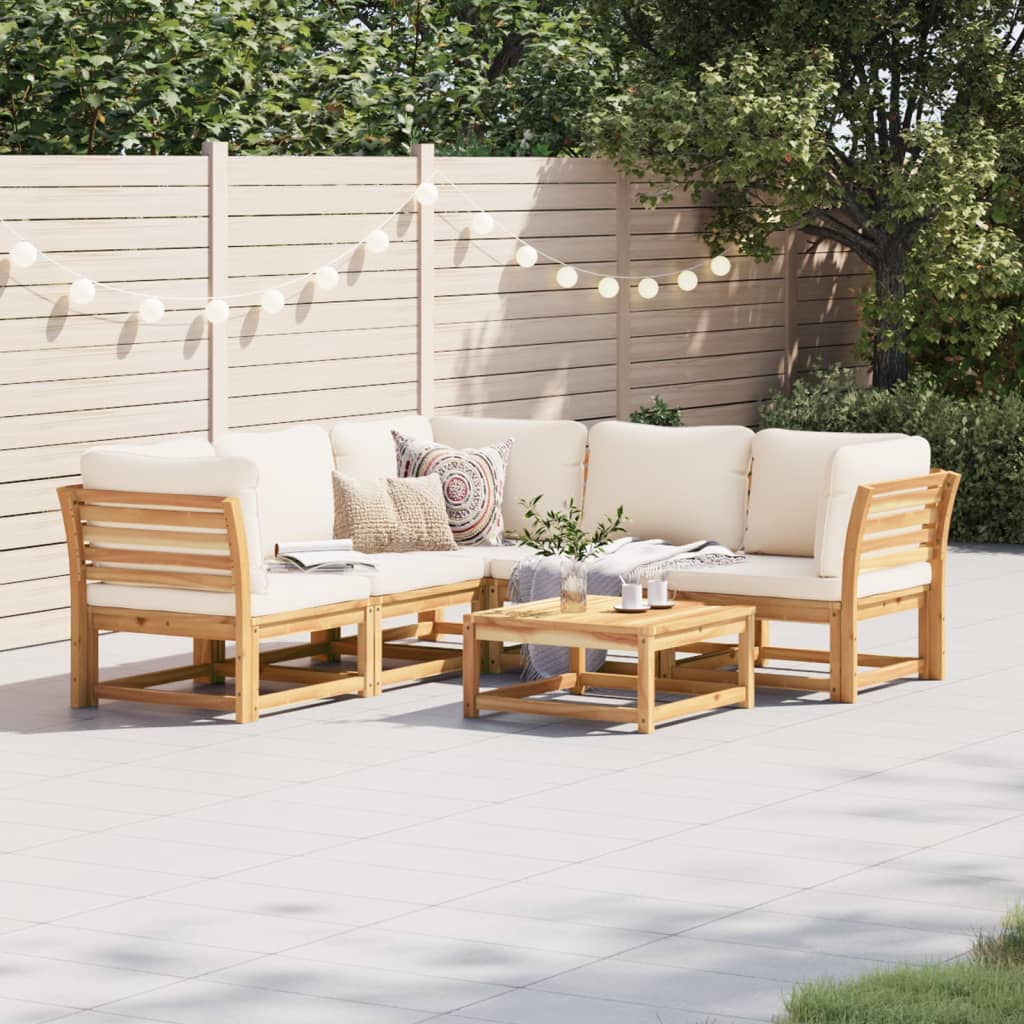 3-Tlg. Garten-Lounge-Set Mit Kissen Massivholz Akazie