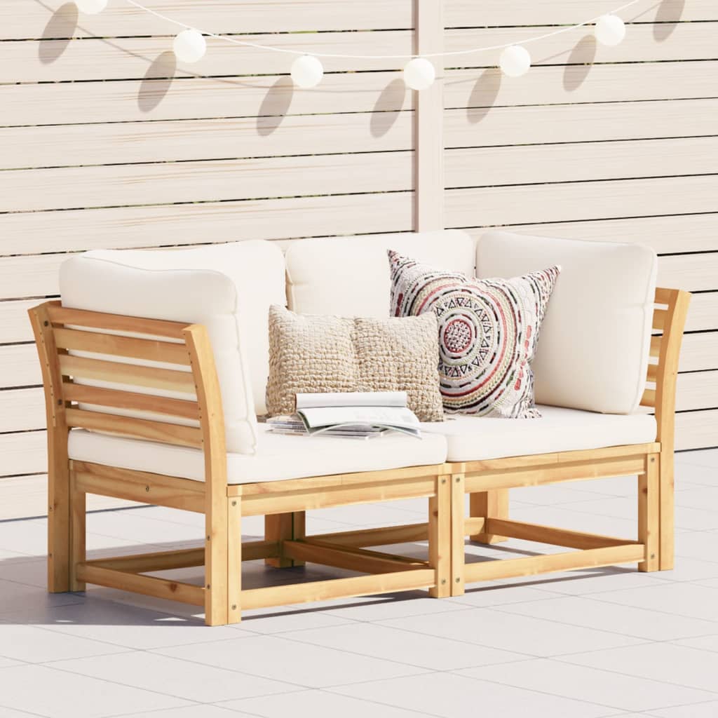 3-Tlg. Garten-Lounge-Set Mit Kissen Massivholz Akazie